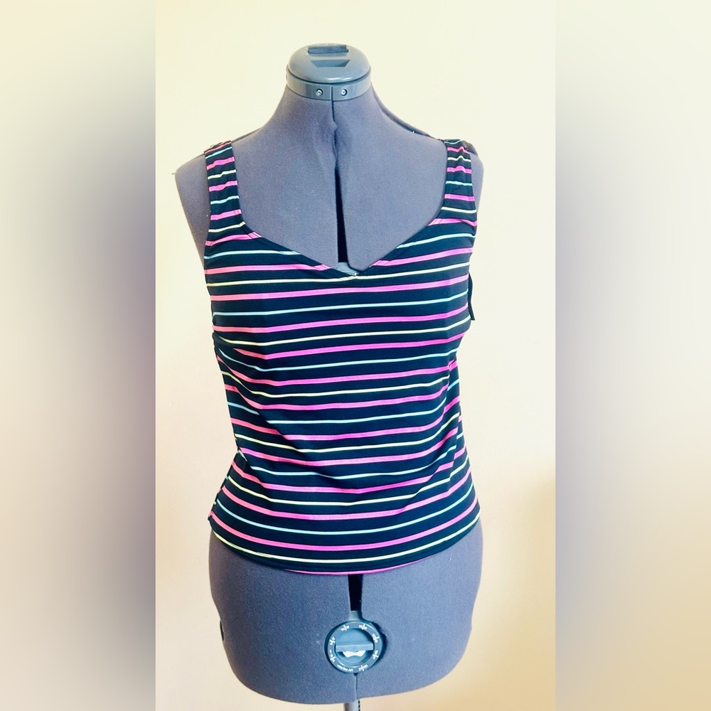 NWT Lane Bryant Striped Multicolor Women's Swimming Top